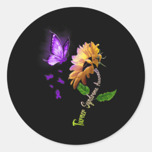 Butterfly Sonnenblumen-Turner-Syndrom Bewusstsein Runder Aufkleber