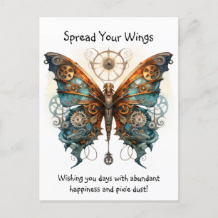Butterfly Spreizen Sie Ihre Flügel viel Glück Postkarte