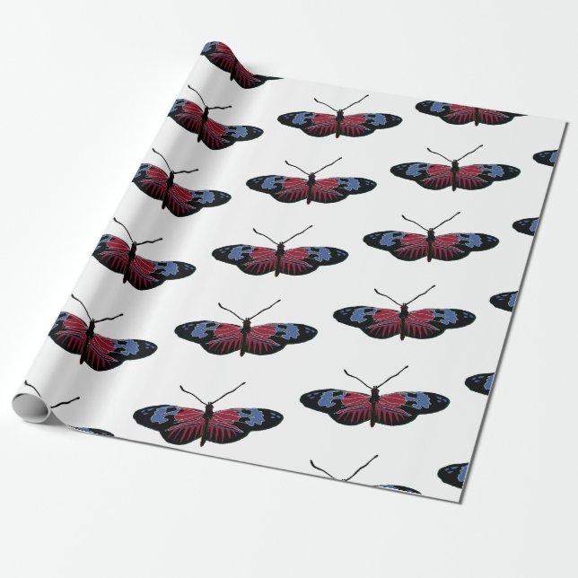 Butterfly Spring Art Geschenkpapier (Ungerollt)
