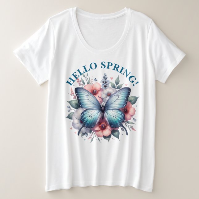 Butterfly Spring Sublimation-96282 Große Größe T-Shirt (Design vorne)