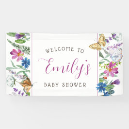 Butterfly Spring Wildblume Babydusche Banner