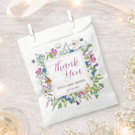 Butterfly Spring Wildblume Babyduschzeichen Geschenktütchen