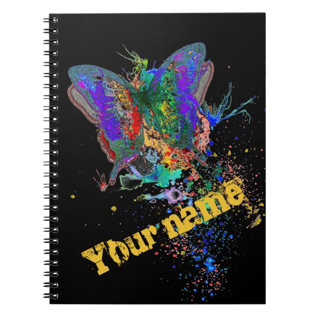 Butterfly-Spritzer-Notebook Notizblock (Vorderseite)