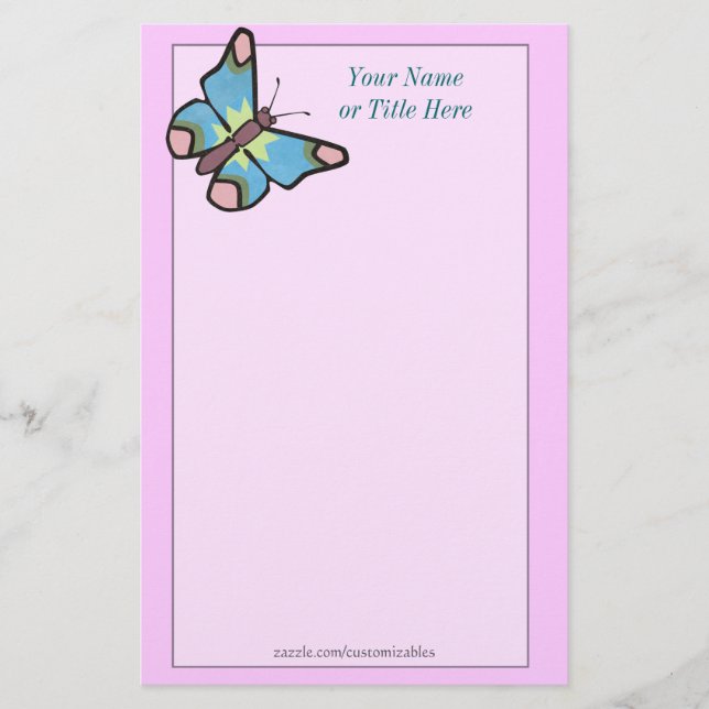 Butterfly Stationery Briefpapier (Vorderseite)