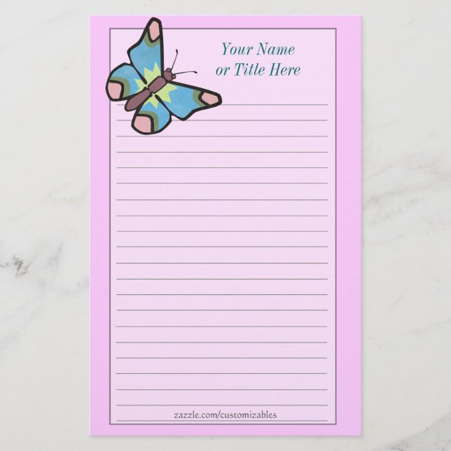Butterfly-Stationierung Briefpapier (Vorderseite)