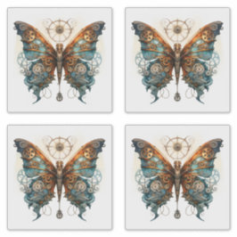 Butterfly Steampunk Metal Gear Schmetterlinge Aufkleber