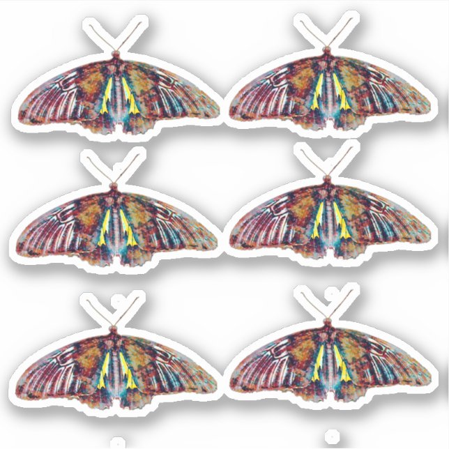 Butterfly-Stickers-Blatt von sechs Aufkleber (Vorderseite)