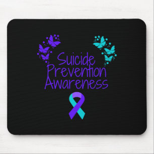Butterfly Suizidprävention Bewusstsein Aquamarin u Mousepad