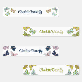 Butterfly Summer Pink Blue Yellow Labels Etiketten