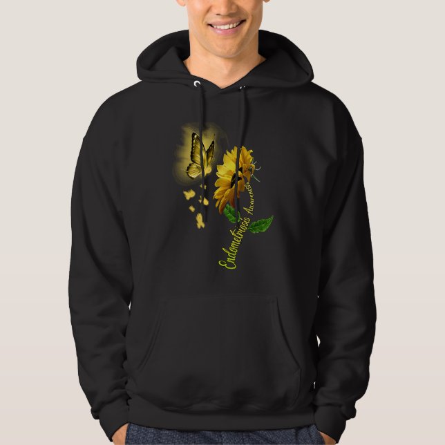 Butterfly Sunflower Endometriosis Awareness Hoodie (Vorderseite)