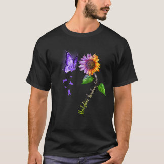 Butterfly Sunflower Hodgkin's Lymphoma Awareness T T-Shirt