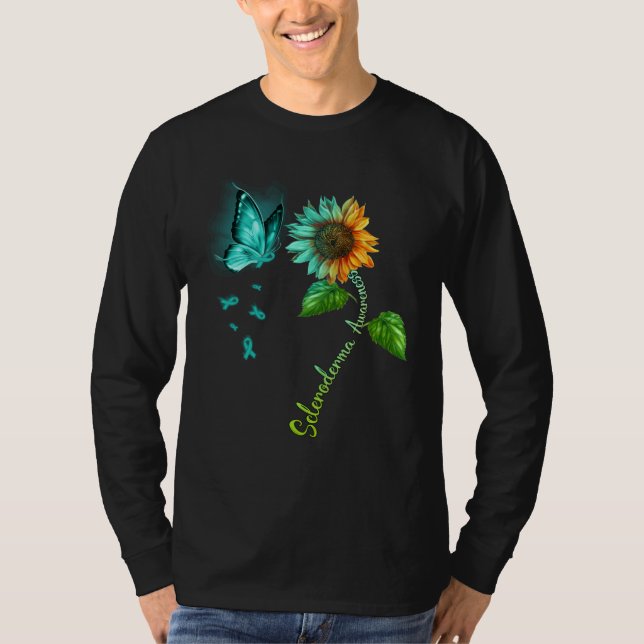 Butterfly Sunflower Scleroderma Awareness T-Shirt (Vorderseite)