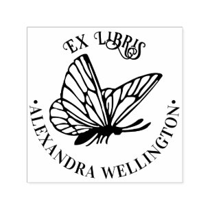 Butterfly SV Ex Libris Bibliotheksname Runde Permastempel