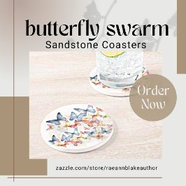 Butterfly Swarm Sandstone Untersetzer