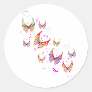 Butterfly Swirl Runder Aufkleber