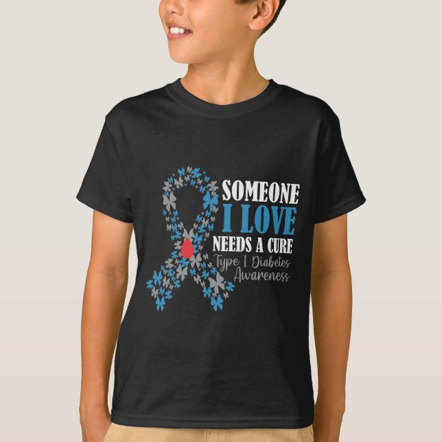 Butterfly T1D Diabetes Bewusstsein Diabetische Unt T-Shirt (Vorderseite)