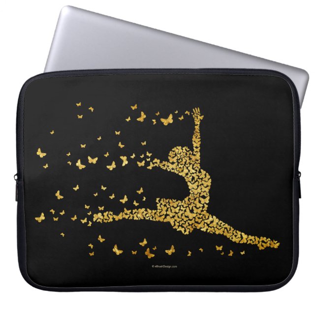 Butterfly-Tänzer (Gold) Laptop-Sieb Laptopschutzhülle (Vorderseite)