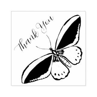 Butterfly Thank You Ink Stamp  Gummistempel