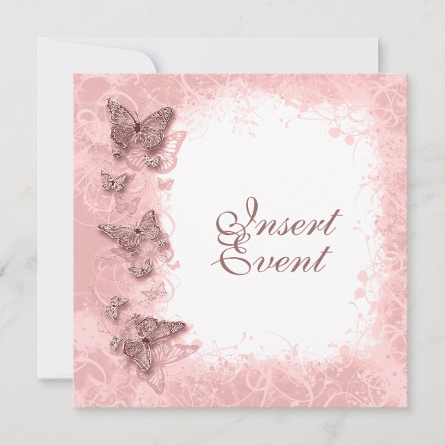 Butterfly Thema Hochzeit Verlobung Geburtstag Einladung (Vorderseite)