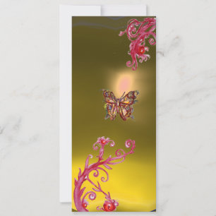 BUTTERFLY TOPAZ , gelb hellrosa violett Einladung