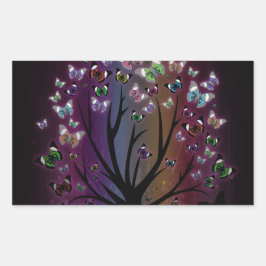 Butterfly Tree Rechteckiger Aufkleber