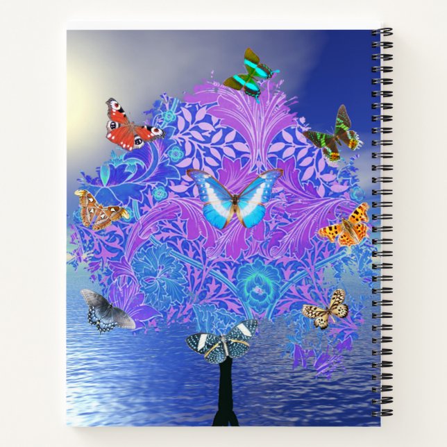 Butterfly Tree Spiral Notebook Notizbuch (Rückseite)