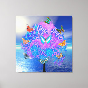Butterfly Tree Stretched Canvas Print Leinwanddruck