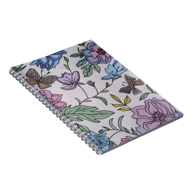 Butterfly und Blume Journal Notizblock (Rechte Seite)