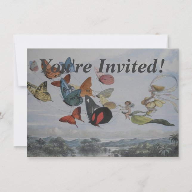 Butterfly und Fairy Queen Butterfys Fairies Einladung (Vorderseite)