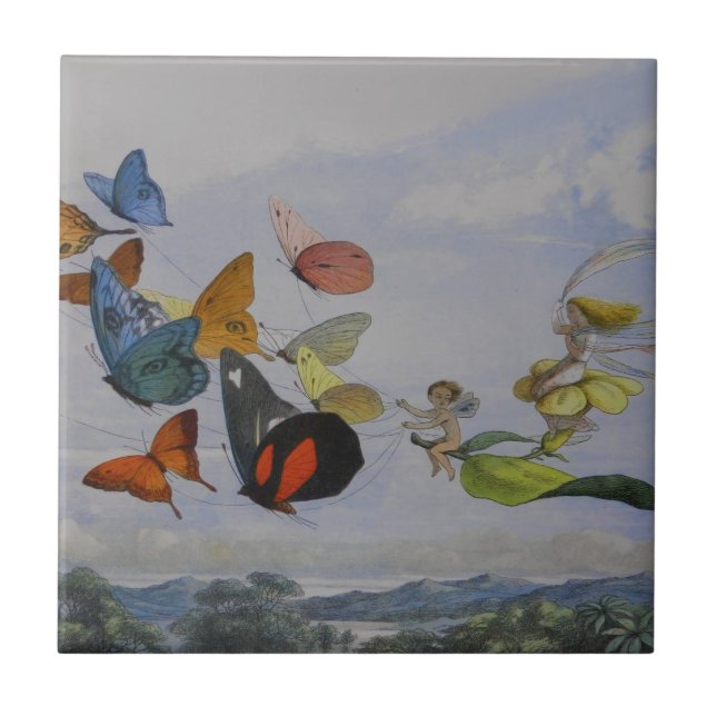Butterfly und Fairy Queen Butterfys Fairies Fliese (Vorderseite)