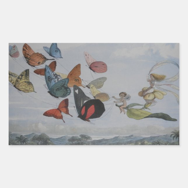 Butterfly und Fairy Queen Butterfys Fairies Rechteckiger Aufkleber (Vorderseite)