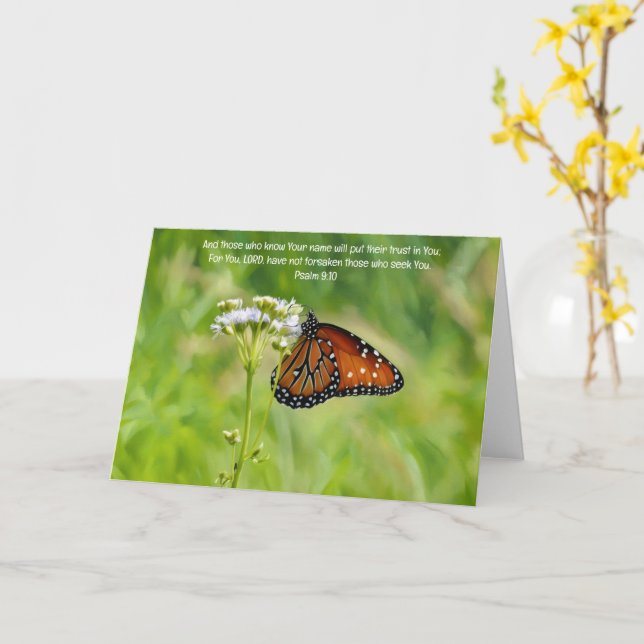 Butterfly und Wildblume Bible Verse Art Note Card Karte (Gelbe Blume)