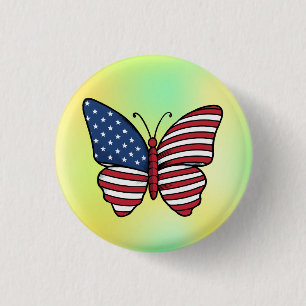 Butterfly USA Flag Sublimierung-62614 Button