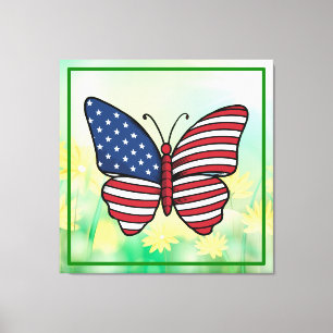 Butterfly USA Flag Sublimierung-62614 Leinwanddruck