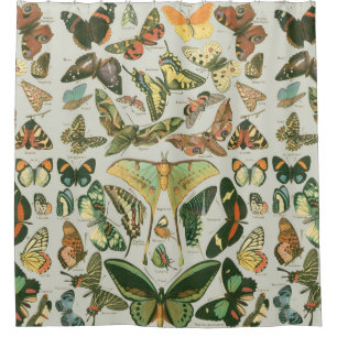 Butterfly Vintag antikes Schmetterlingsmuster Duschvorhang
