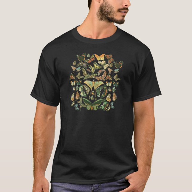 Butterfly Vintag Antique Butterfells Kunst T-Shirt (Vorderseite)