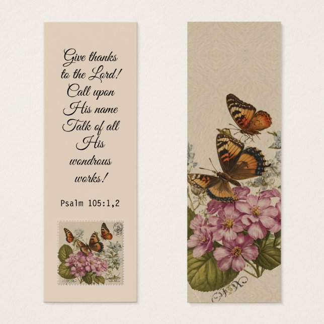 Butterfly Vintag Floral Elegantes Bibelverse (Vorne & Hinten)