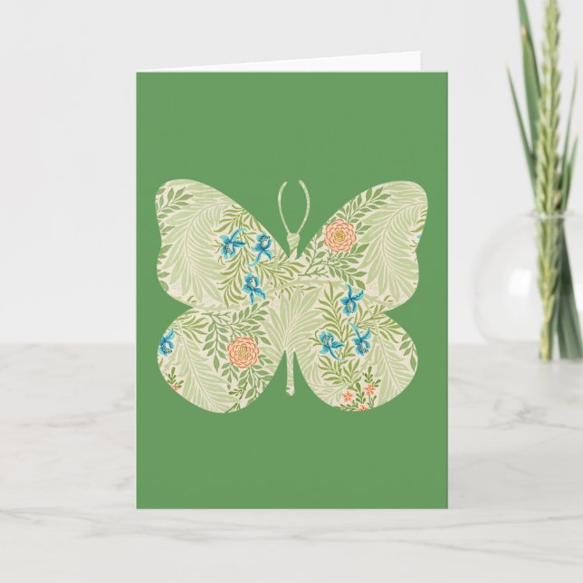 Butterfly Vintage Blumenkarte Reihe 6 Karte (Vorderseite)