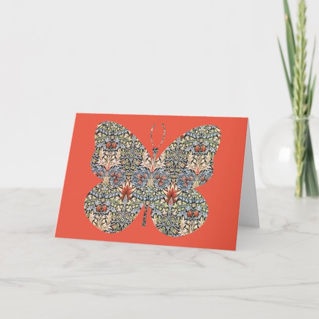 Butterfly Vintage Blumenkarte Reihe 8 Karte (Vorderseite)