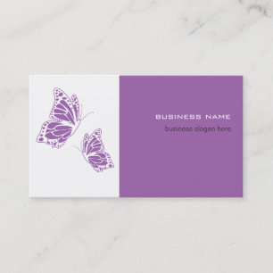 Butterfly Violet & White Elegant Visitenkarte