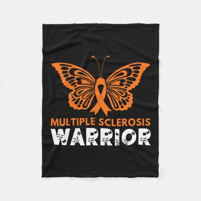 Butterfly Warrior Multiple Sklerose Bewusstsein Or Fleecedecke (Vorderseite)