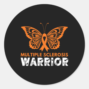 Butterfly Warrior Multiple Sklerose Bewusstsein Or Runder Aufkleber