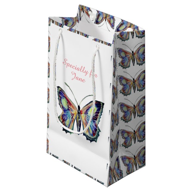 Butterfly-Wasserfarbe Kleine Geschenktüte (Vorderseite Schrägansicht)