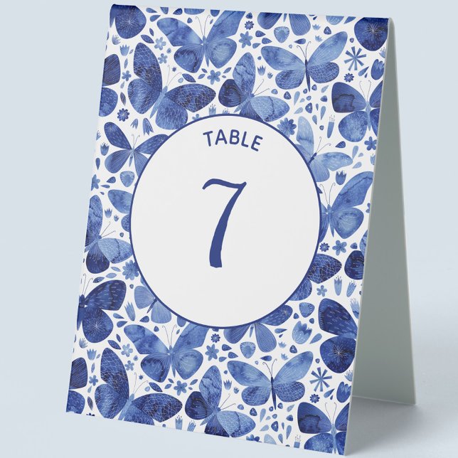 Butterfly Watercolor Blue Table Zelt Sign Tischaufsteller (Von Creator hochgeladen)