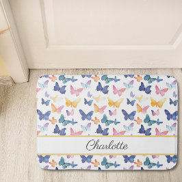 Butterfly Watercolor Individuelle Name Badematte