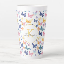 Butterfly Watercolor Individuelle Name Milchtasse