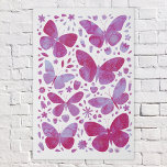 Butterfly Watercolor Magenta Pink Künstlicher Leinwanddruck<br><div class="desc">Magenta rosa und weiße Schmetterlinge Muster. Originelle Kunst von Nic Squirrell.</div>