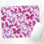 Butterfly Watercolor Pink Mousepad<br><div class="desc">Magenta rosa und weiße Aquarellmalt Schmetterlingsmalerei. Originelle Kunst von Nic Squirrell.</div>