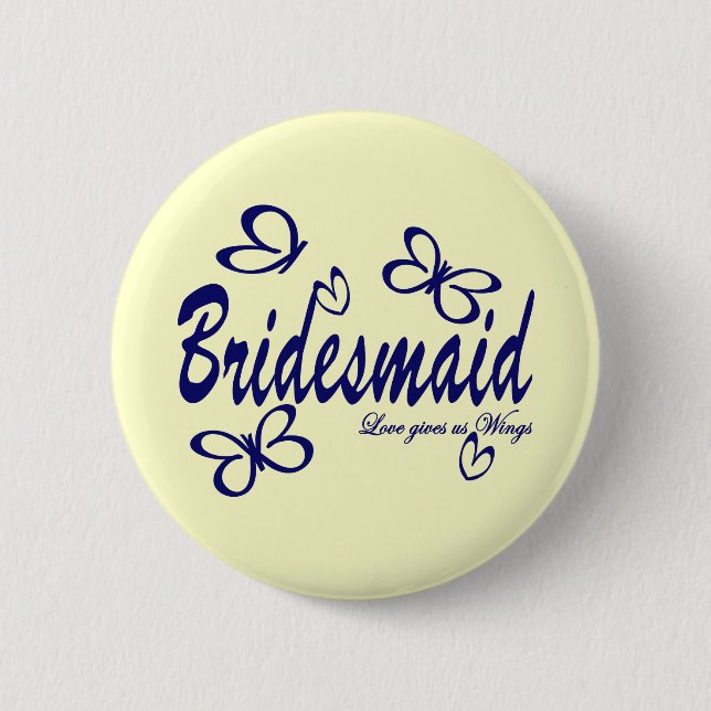 Butterfly Wedding/ Bridesmaid Button (Vorderseite)