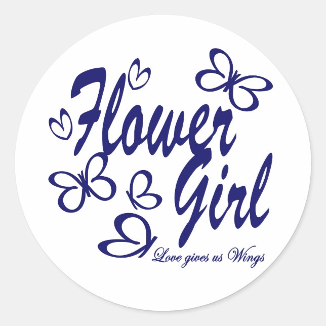 Butterfly Wedding/Flower Girl Runder Aufkleber (Vorderseite)